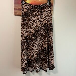 LuLaRoe Azure leopard print A-Line Midi Skirt Night Out